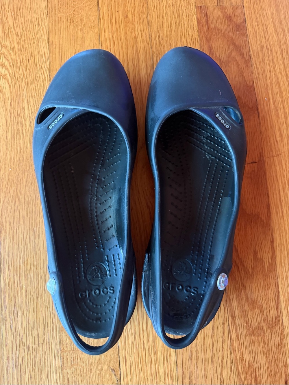 CROCS Women's Black Slip-On Ballet Flats